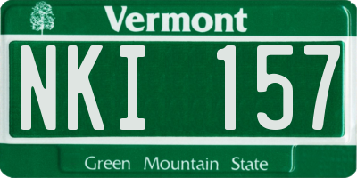VT license plate NKI157