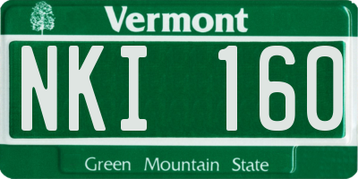 VT license plate NKI160