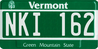 VT license plate NKI162