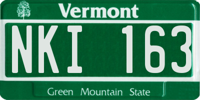 VT license plate NKI163
