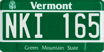 VT license plate NKI165