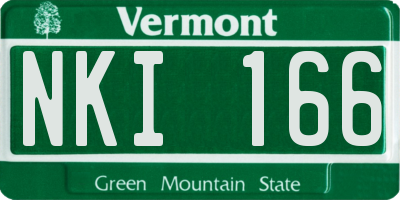 VT license plate NKI166