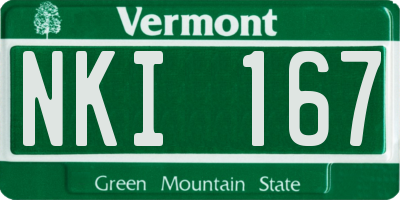 VT license plate NKI167