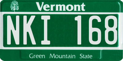 VT license plate NKI168