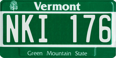 VT license plate NKI176