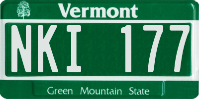 VT license plate NKI177