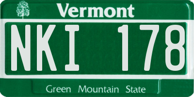 VT license plate NKI178