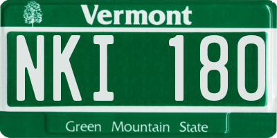 VT license plate NKI180