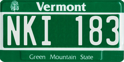 VT license plate NKI183