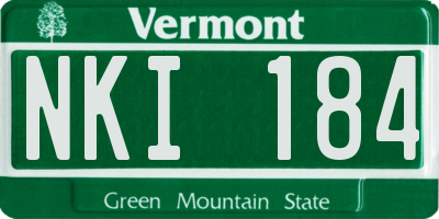 VT license plate NKI184