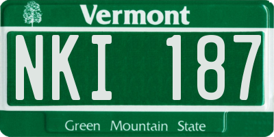 VT license plate NKI187