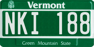 VT license plate NKI188