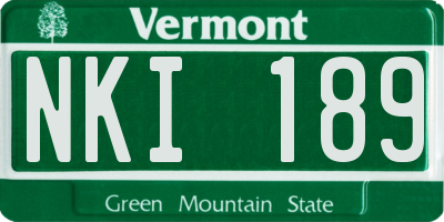 VT license plate NKI189