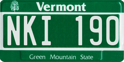 VT license plate NKI190