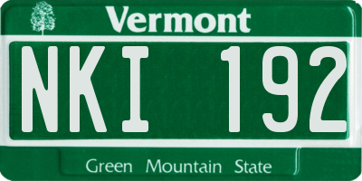 VT license plate NKI192