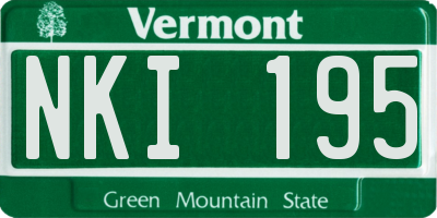VT license plate NKI195