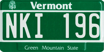 VT license plate NKI196