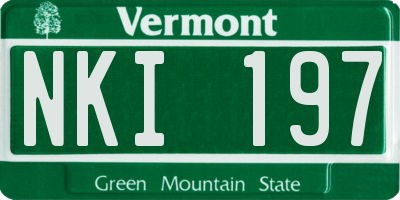 VT license plate NKI197