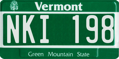 VT license plate NKI198