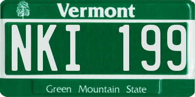 VT license plate NKI199