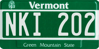 VT license plate NKI202