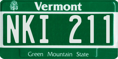 VT license plate NKI211
