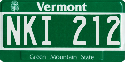 VT license plate NKI212