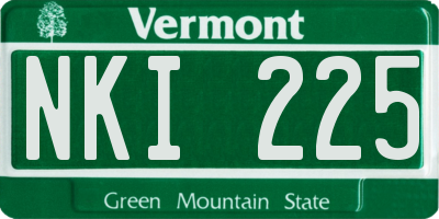 VT license plate NKI225