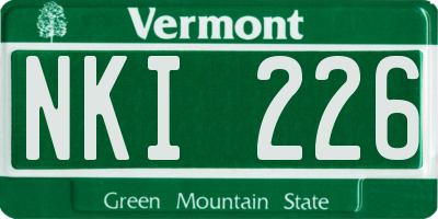 VT license plate NKI226