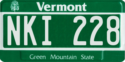 VT license plate NKI228