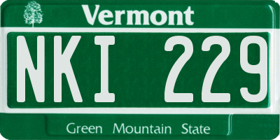 VT license plate NKI229