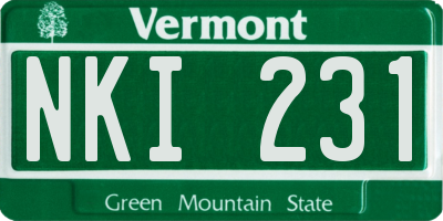 VT license plate NKI231