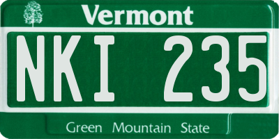 VT license plate NKI235