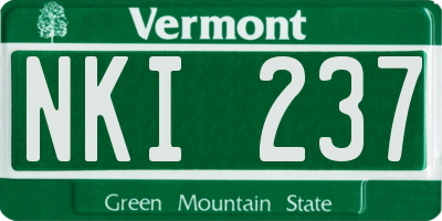 VT license plate NKI237