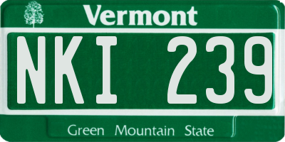 VT license plate NKI239