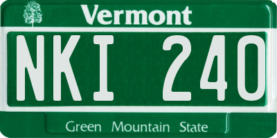 VT license plate NKI240