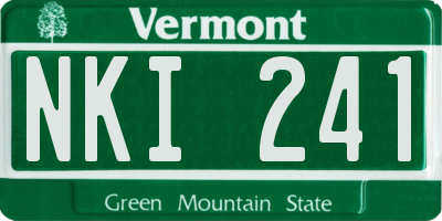 VT license plate NKI241