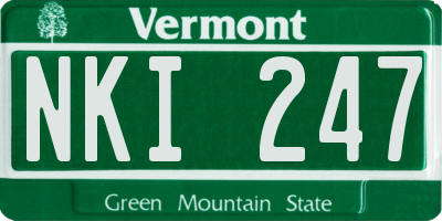 VT license plate NKI247