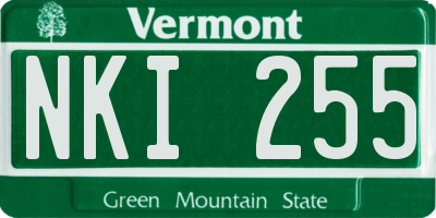 VT license plate NKI255