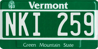 VT license plate NKI259