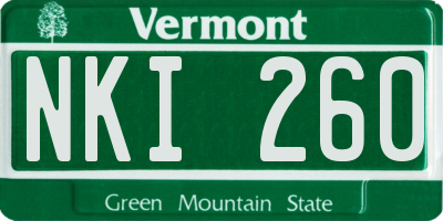 VT license plate NKI260