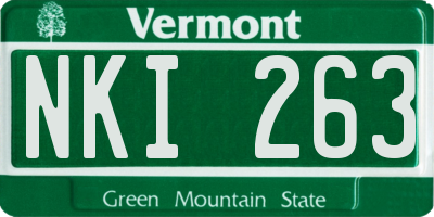 VT license plate NKI263