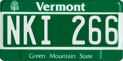 VT license plate NKI266