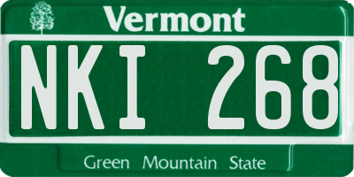 VT license plate NKI268