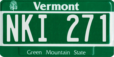 VT license plate NKI271