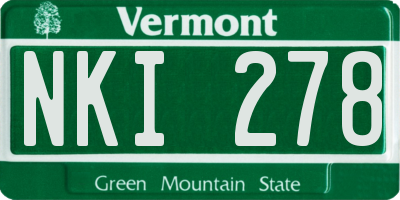 VT license plate NKI278