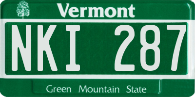 VT license plate NKI287