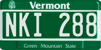 VT license plate NKI288