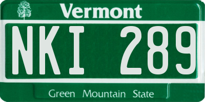 VT license plate NKI289