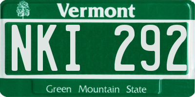VT license plate NKI292